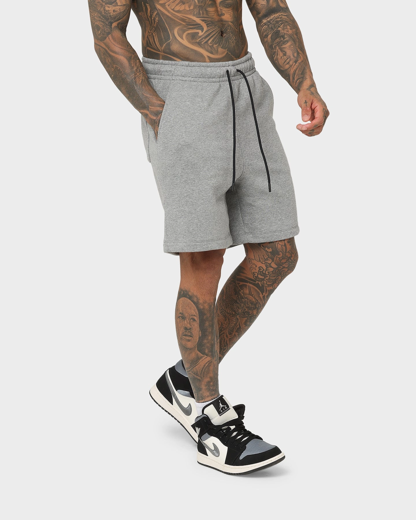 Low Profile Closure System Jordan Essential Fleece Shorts Carbon Heather