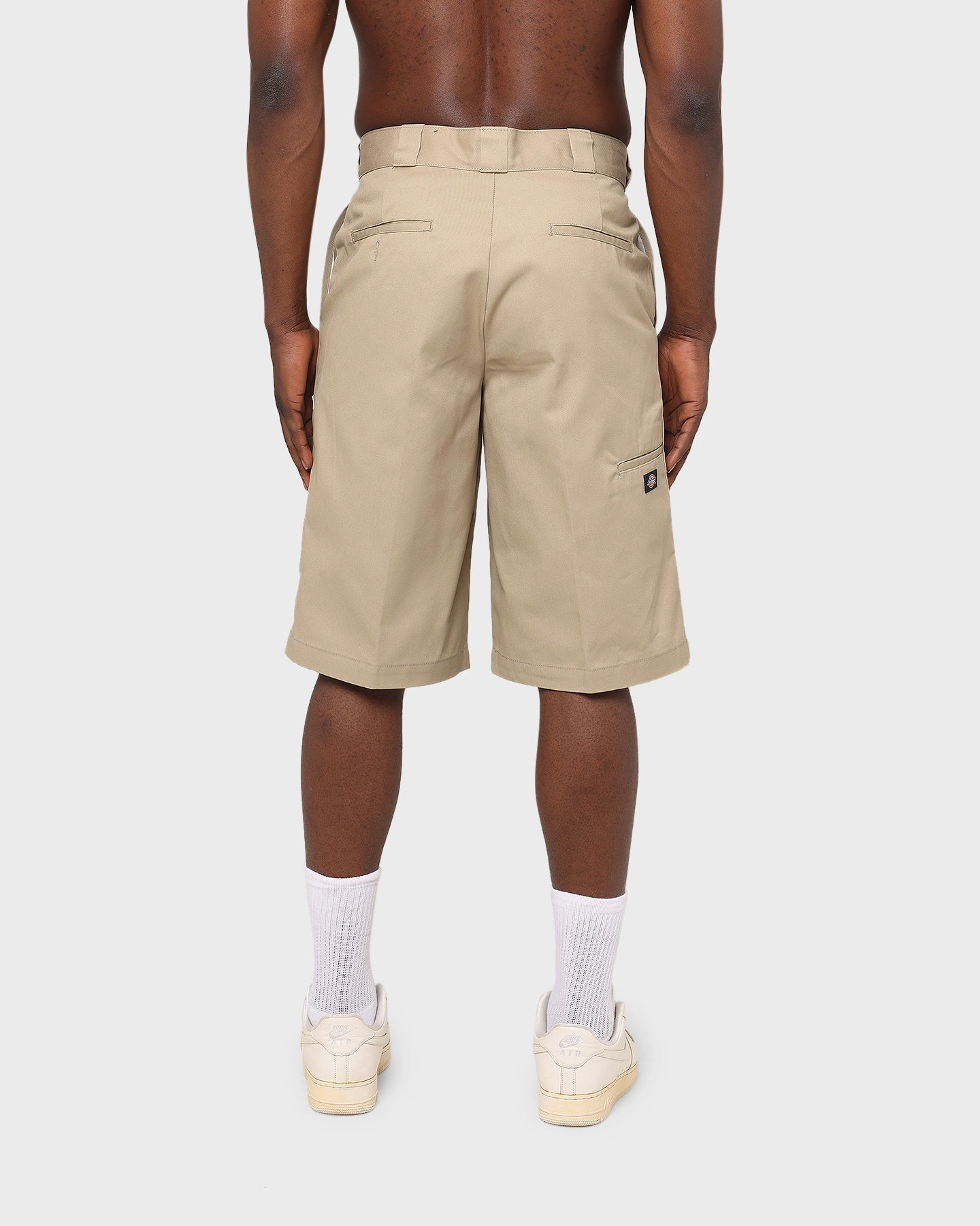 Dickies 13 Inch Loose Fit Work Shorts Khaki Anti Static Fabric Frictionless Movement