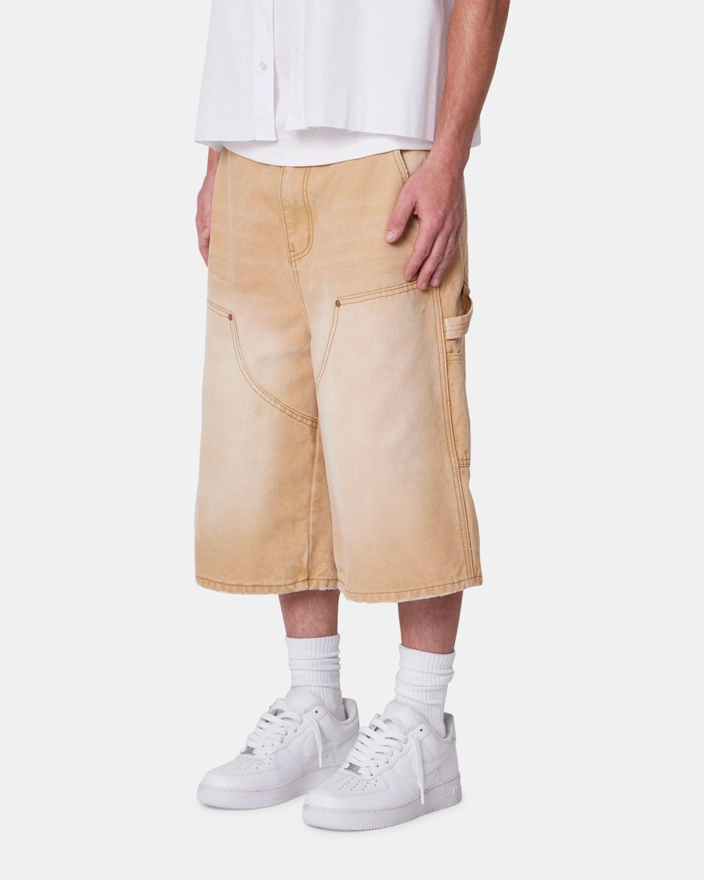 camping clothing MNML Ultra Baggy Carpenter Shorts Washed Tan