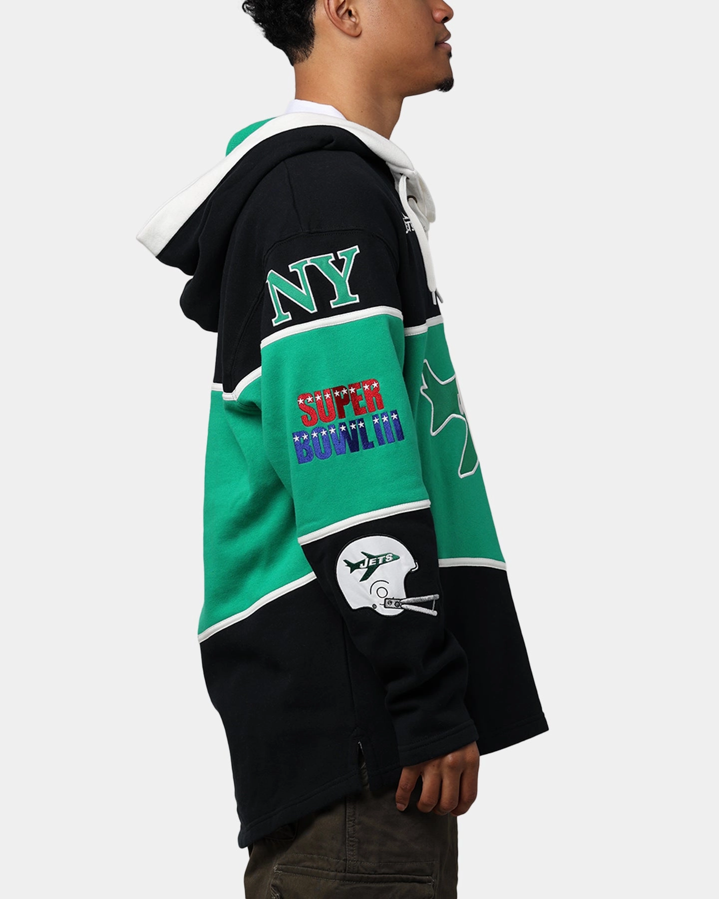 47 Brand New York Jets Super Bowl Gridiron Lacer Hoodie Jet Black Machine-washable