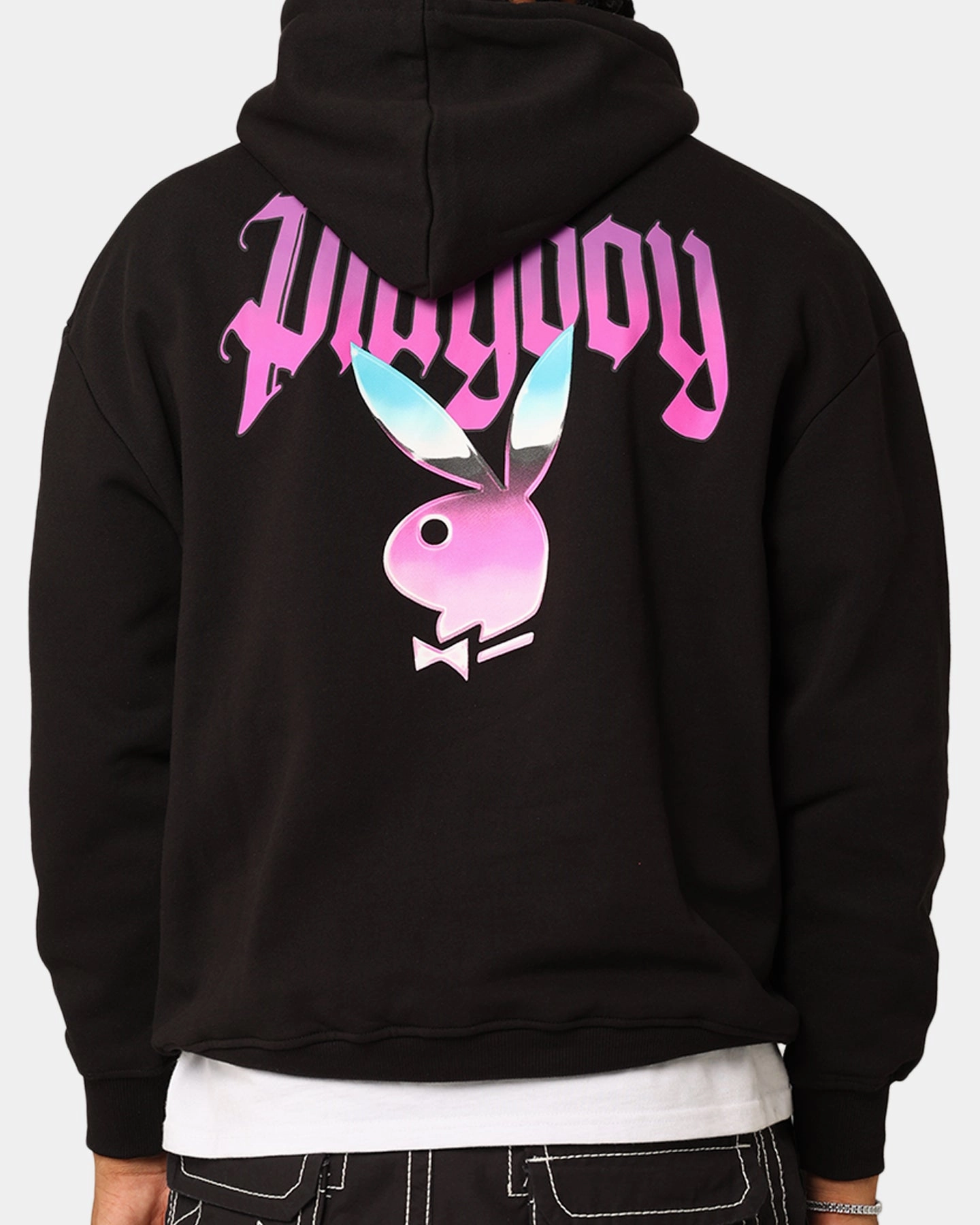 Taped Zipper Closures Odor Control Treatment Playboy Chrome Hoodie Black
