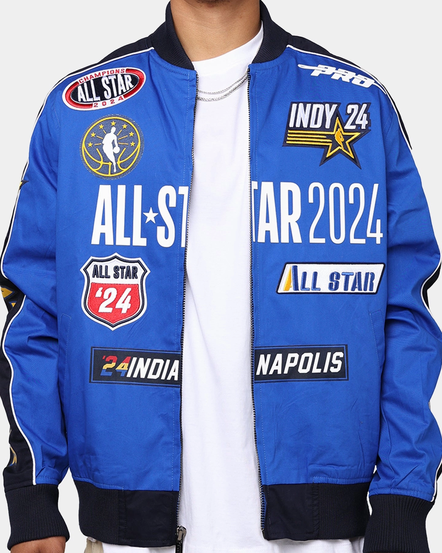 vintage Suede Pro Standard NBA All Star Game 2024 Twill Jacket Midnight Navy