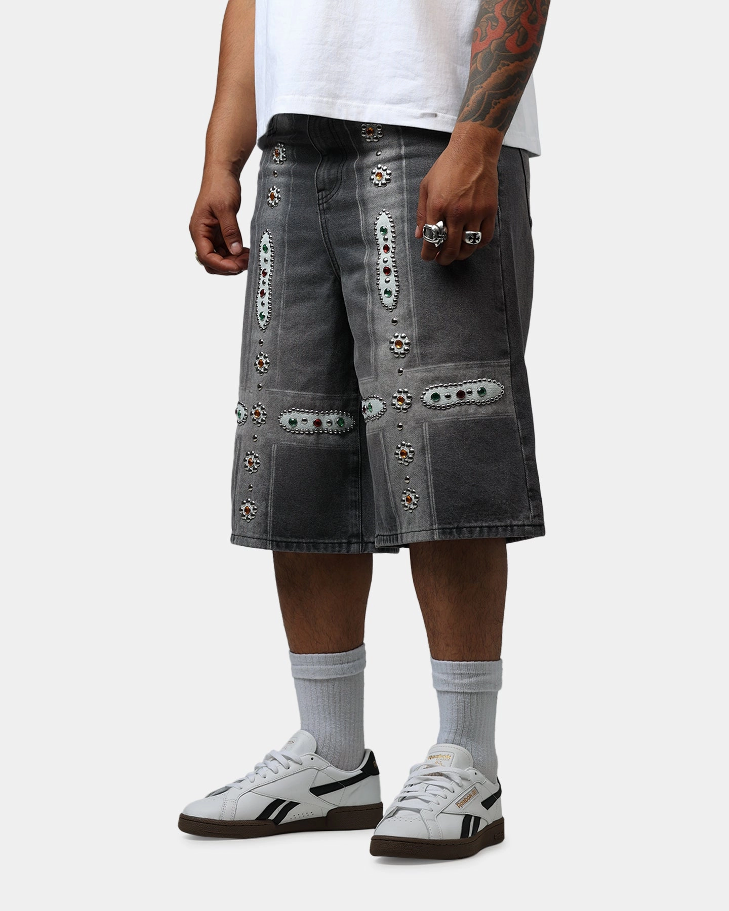 Bravest Sapphire Jorts Black Wash Anti Pilling Fabric