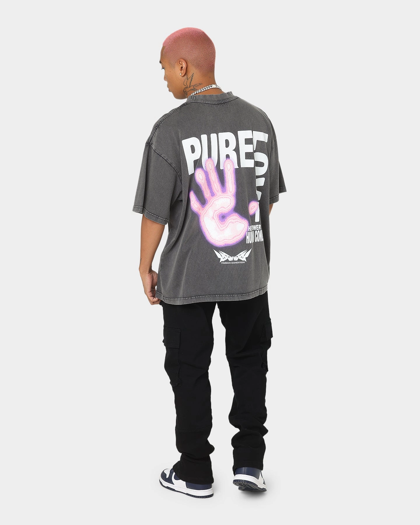 Soft Layering Loiter Human Condition Vintage T-Shirt Charcoal