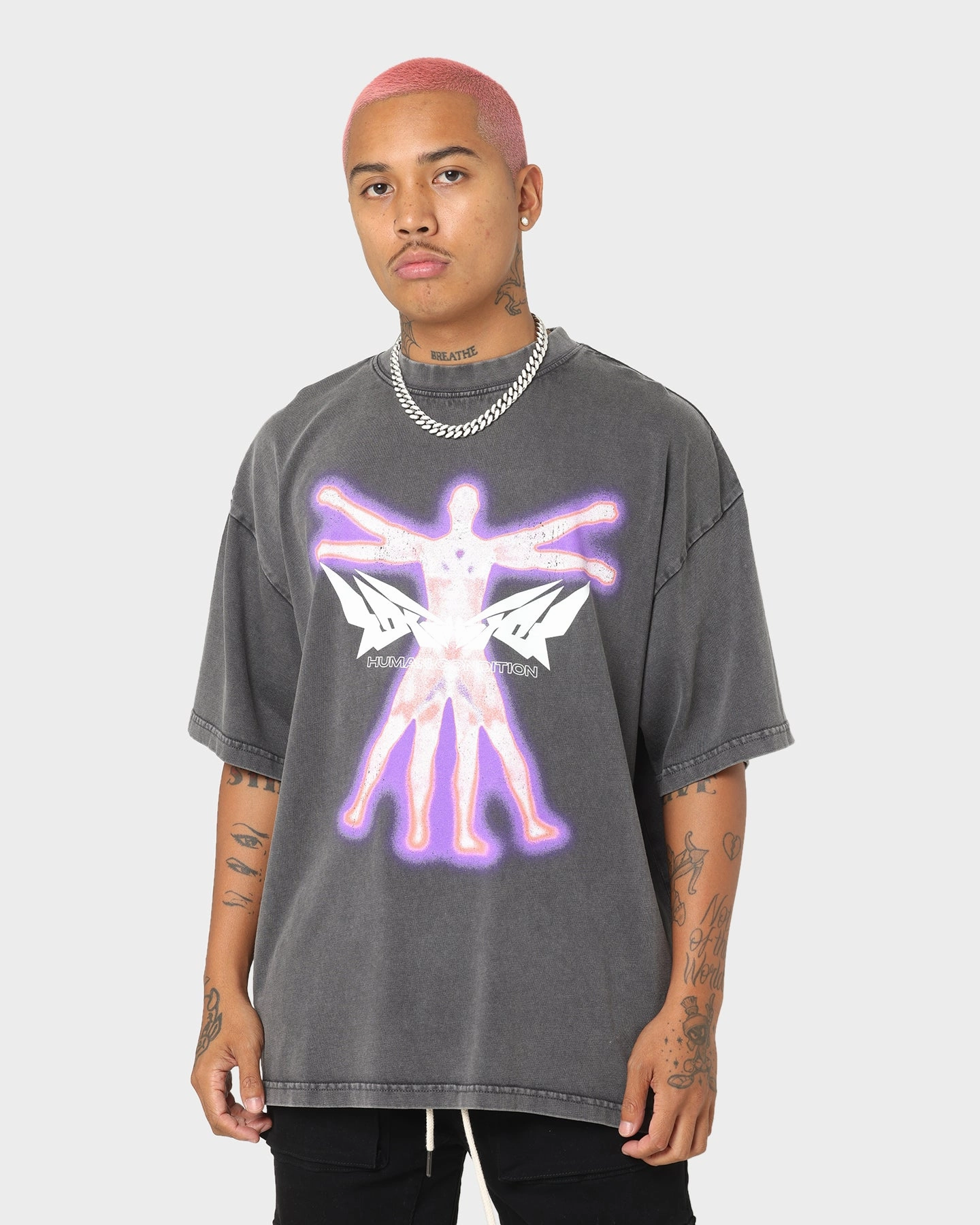 Everyday Chic Loiter Human Condition Vintage T-Shirt Charcoal