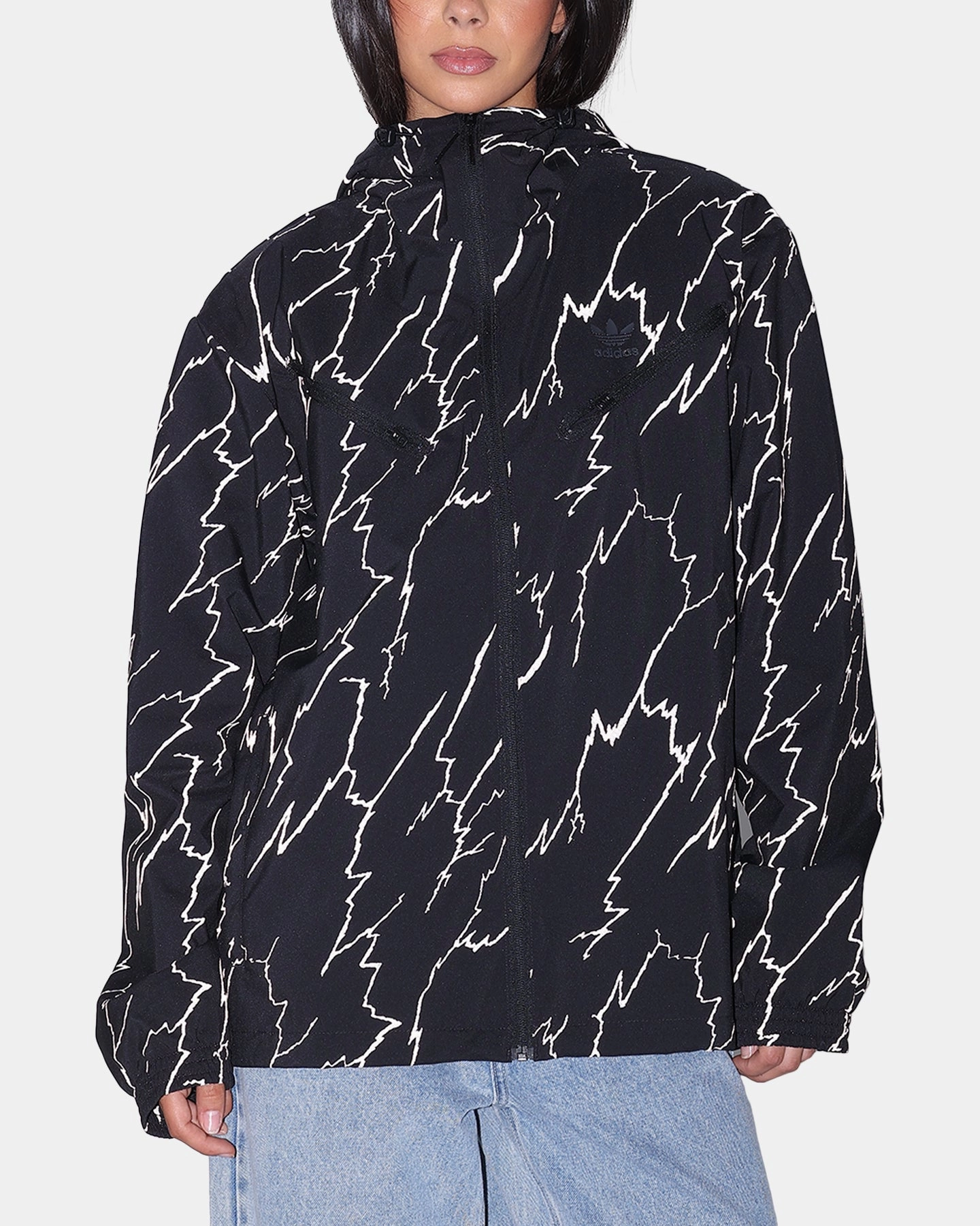 Windbreaker Tech Airflow channels Adidas Lightening Windbreaker Jacket Black