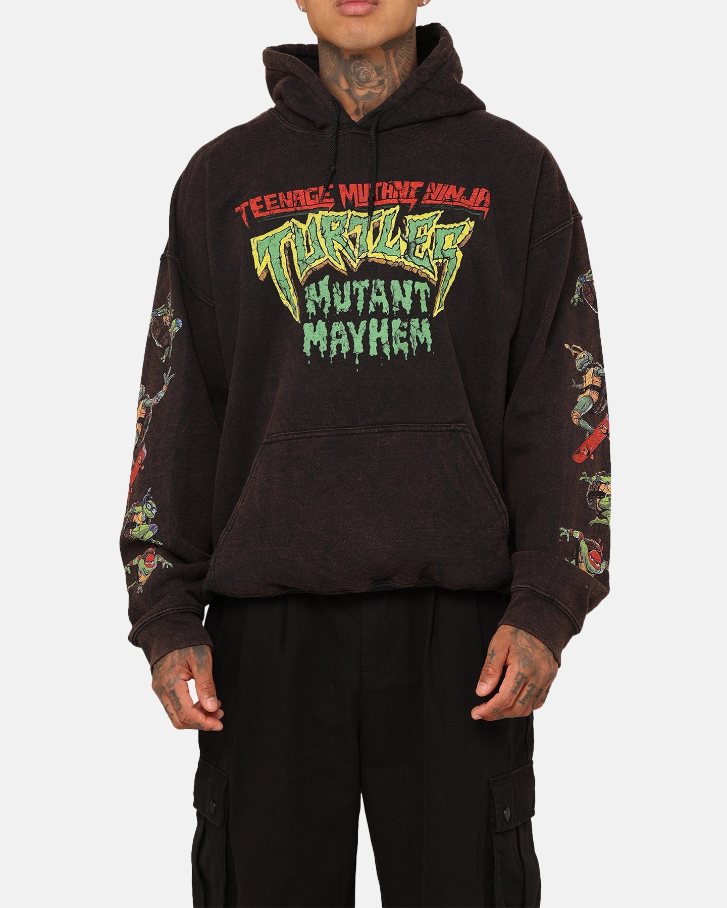 Articulated Sleeve Cut suitable for runway events Goat Crew X Teenage Mutant Ninja Turtles Mutant Mayhem Vintage Hoodie Black