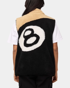 St??ssy 8 Ball Sherpa Reversible Vest Tan Style Statement Risk