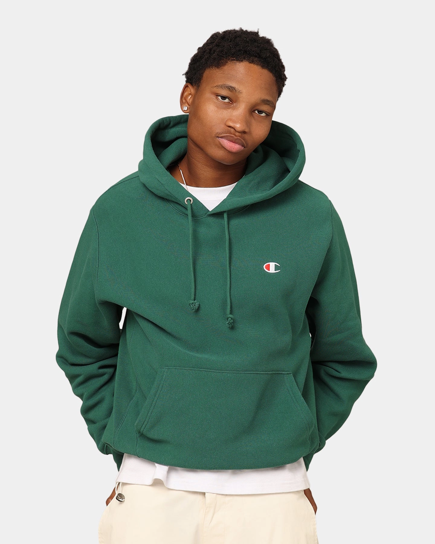 Champion Reverse Weave Small C Hoodie Spruce Willis Soap Innovate