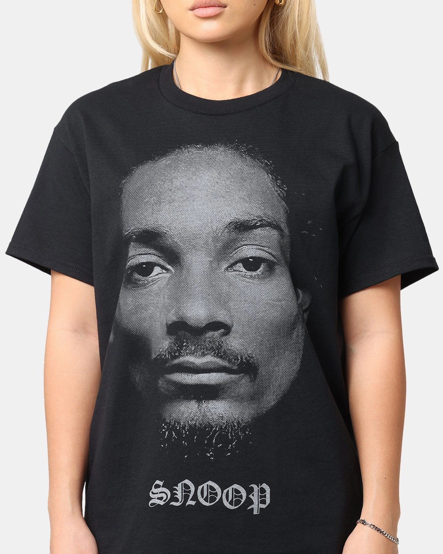 Yarn Dyed Fabric cyber monday Snoop Dogg Big Face T-Shirt Black