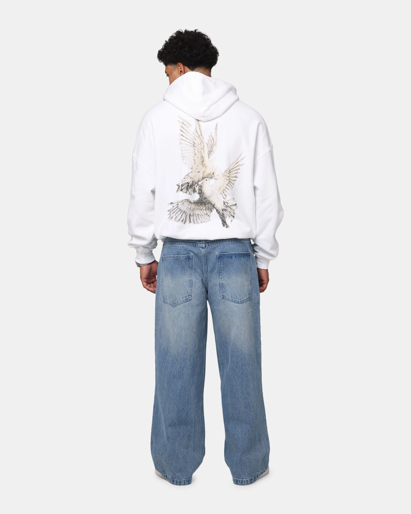 Saint Morta Doves Vintage Hoodie White Demonstrate colorful