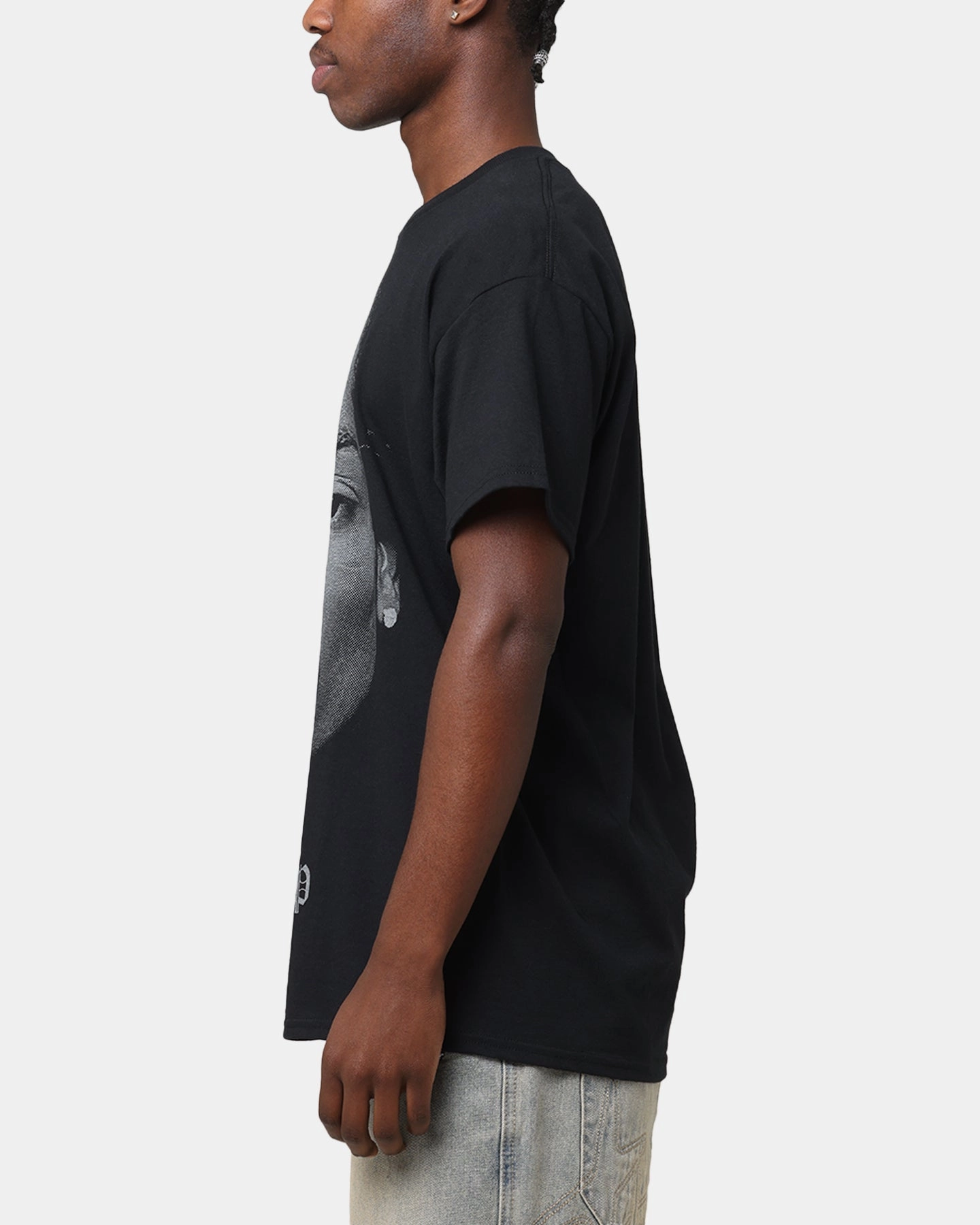 Snoop Dogg Big Face T-Shirt Black Layered Hem Design All-Day Wear