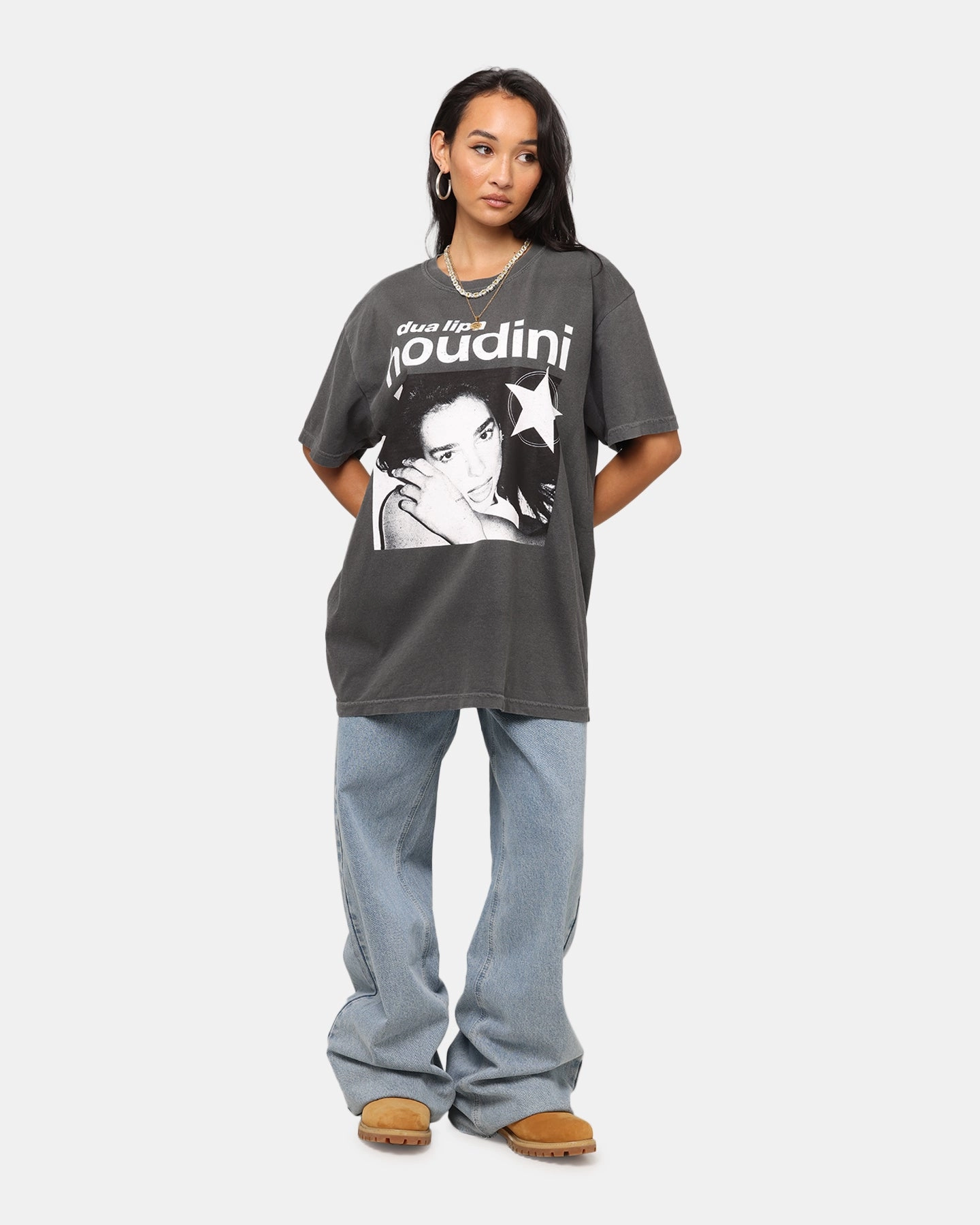 Spring Wear Dua Lipa Houdini T-Shirt Faded Black
