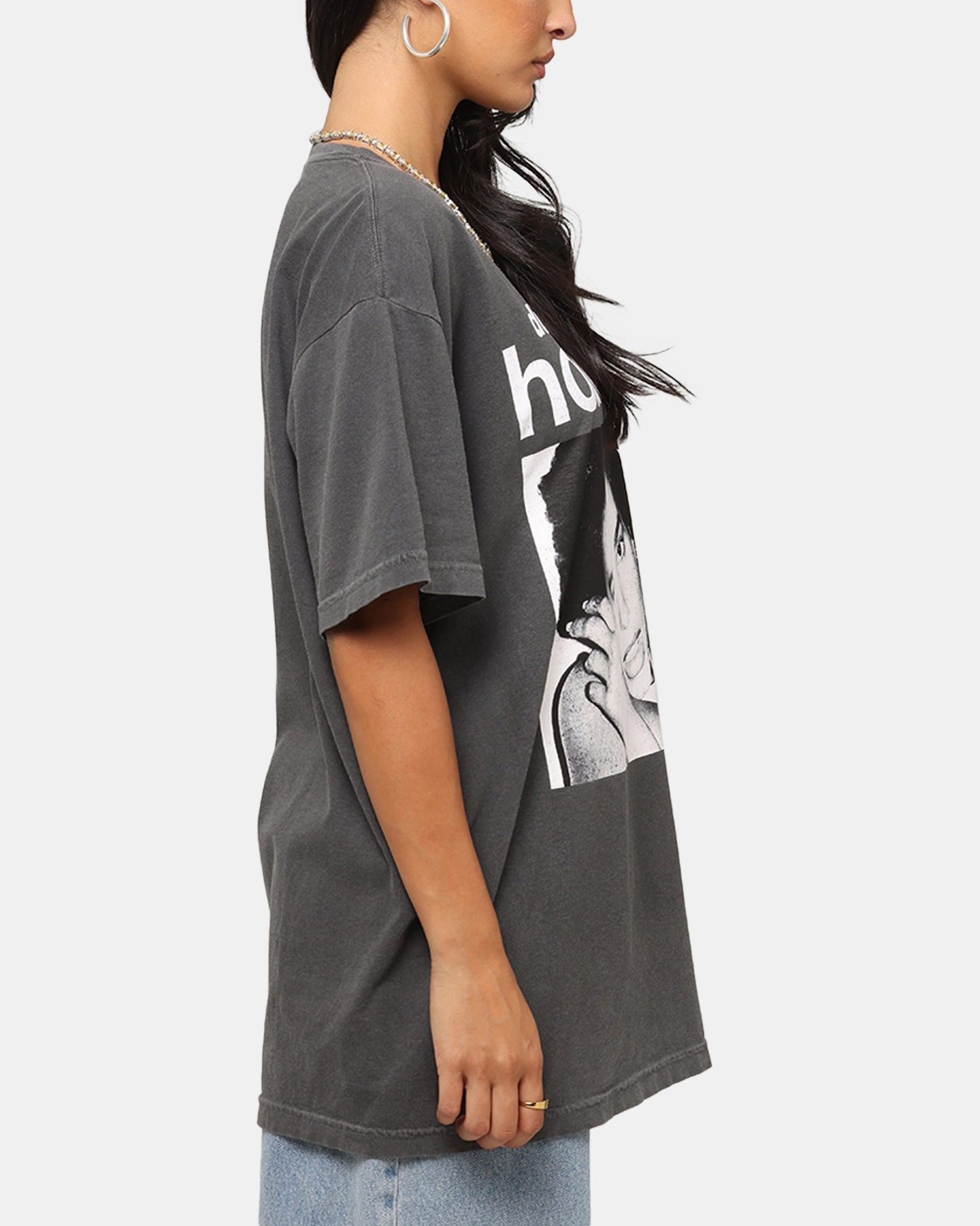 Soft and Stylish Smart Fashion Dua Lipa Houdini T-Shirt Faded Black