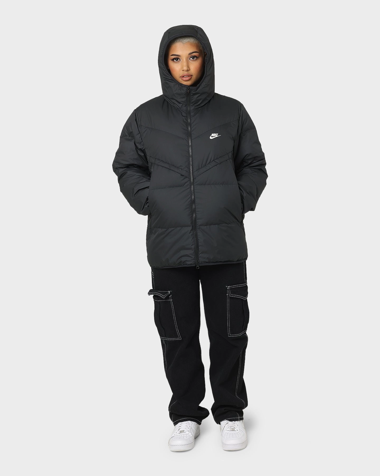 Aid Nike Hooded Puffer Jacket Black
