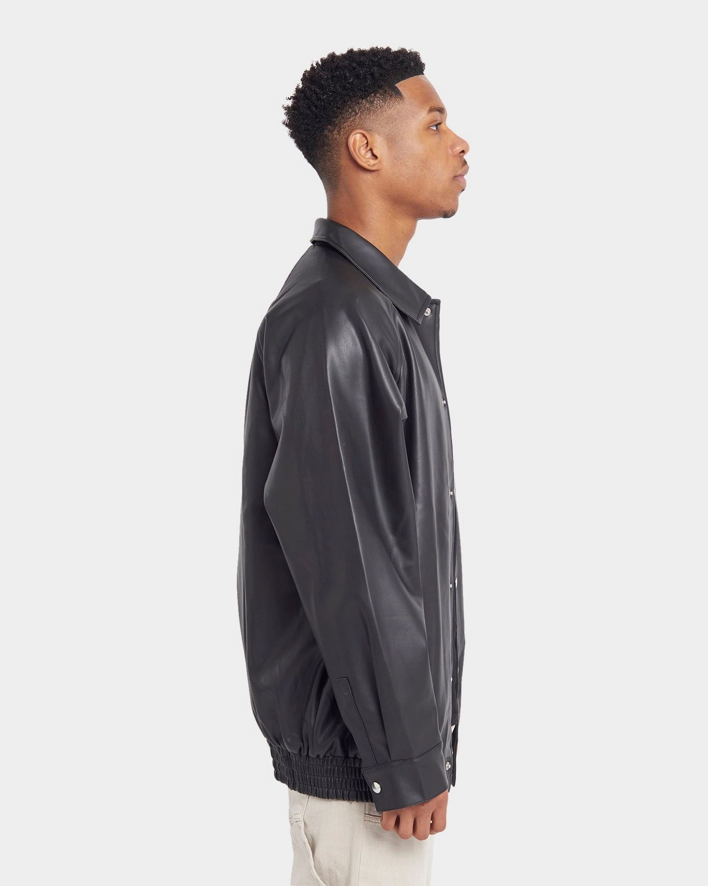 XXIII Levi PU Leather Jacket Black rural people Hear