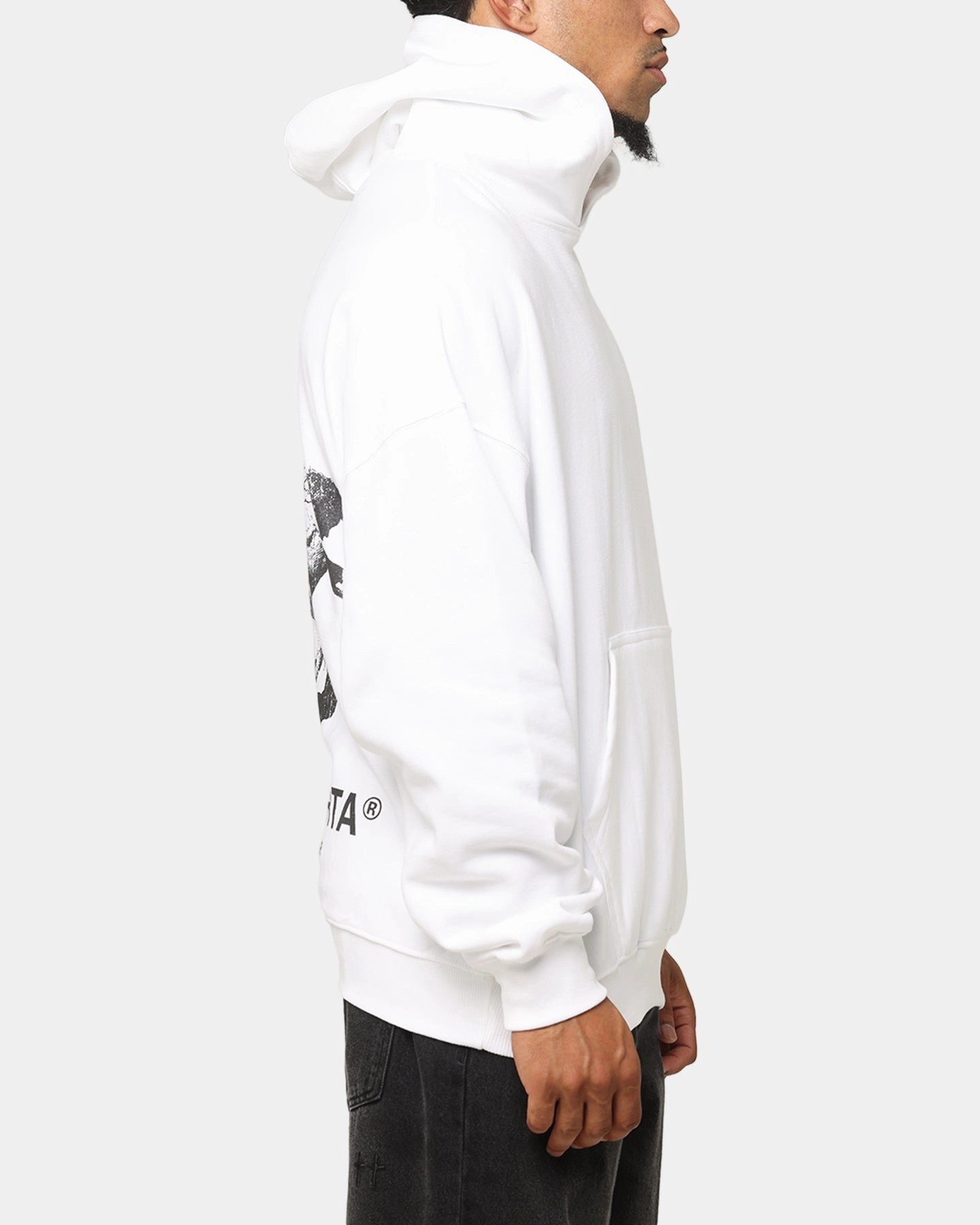 Saint Morta Nothing Is Forever Boxy Hoodie White/Black Layer Look