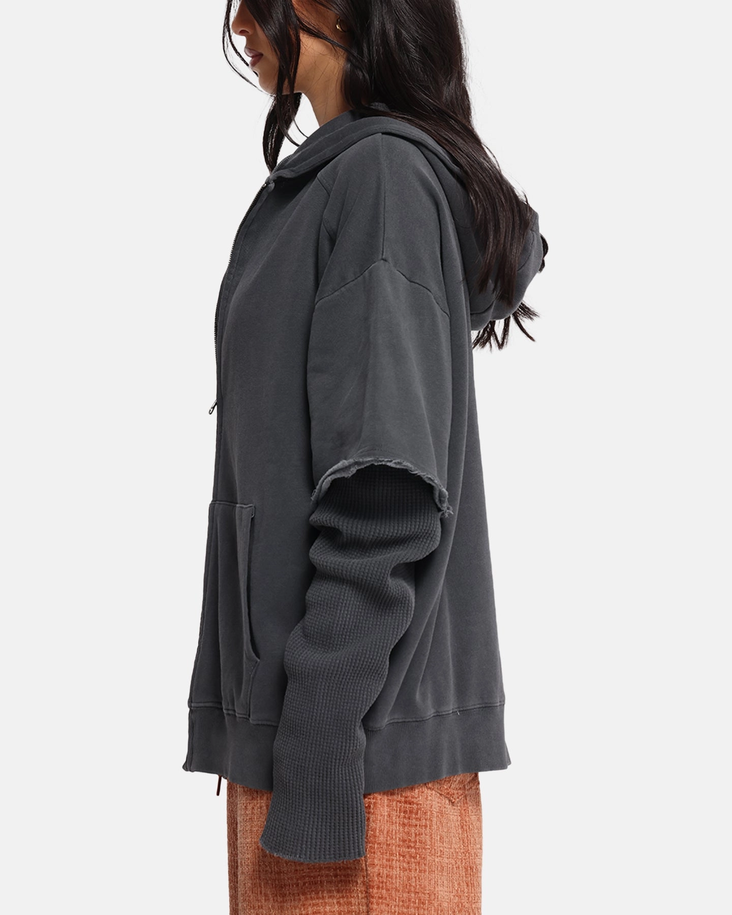 Core Vent Zones XXIII Hybrid Layered Hoodie Washed Black