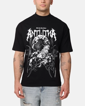 The Anti Order Invasion Mock Neck T-Shirt Black V neck style Smart Fit