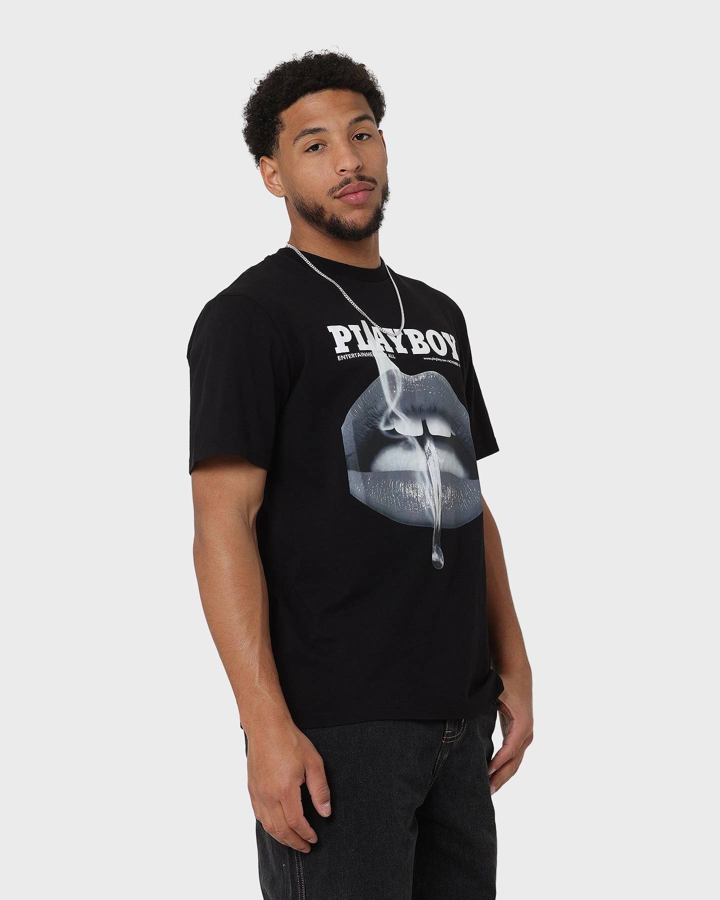 Playboy Monotone Original Fit T-Shirt Black Geometric precision