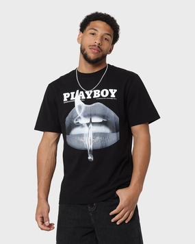 Playboy Monotone Original Fit T-Shirt Black Cool Weather Wear NonRestrictive Cut