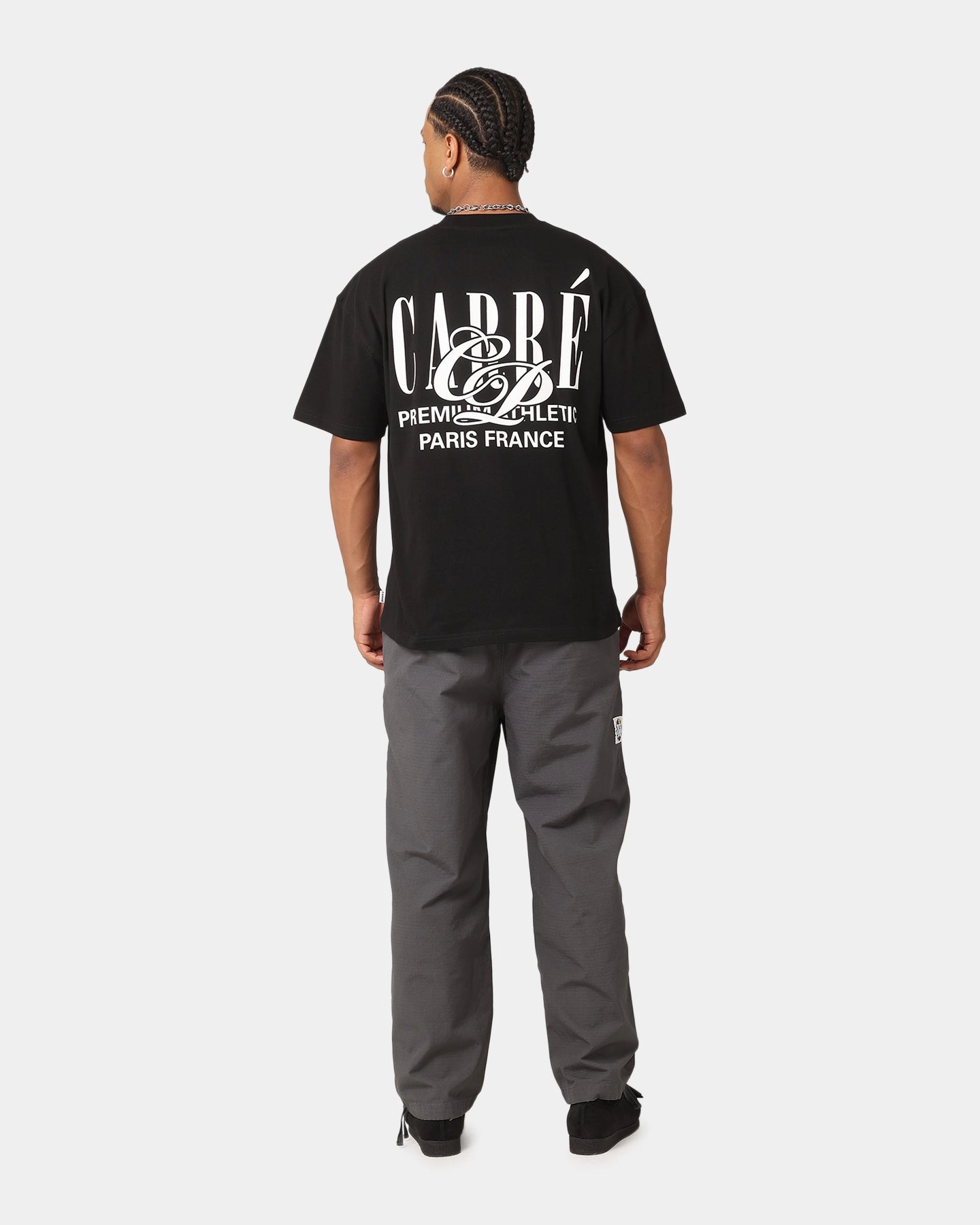 Fun and Relaxed Casual Layer Carre Top Team T-Shirt Black