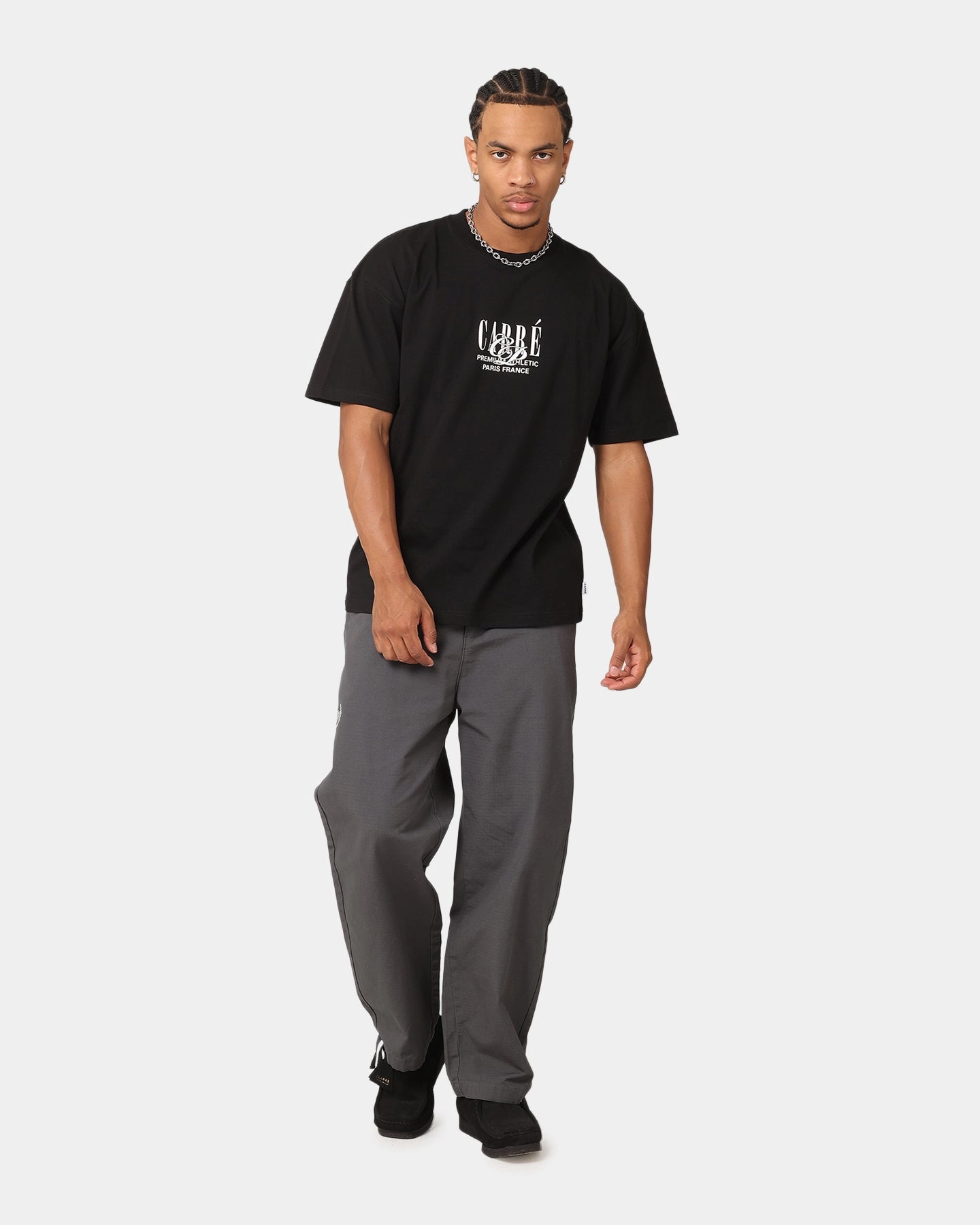 Soft and Relaxed Carre Top Team T-Shirt Black
