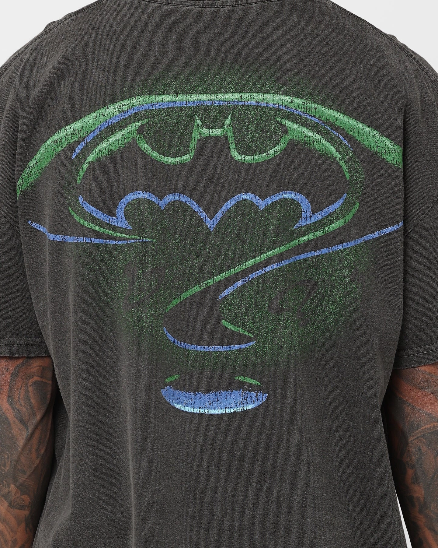 American Thrift X DC 1995 Batman Forever Heavyweight T-Shirt Black Wash MinimalistDesign Light Trend