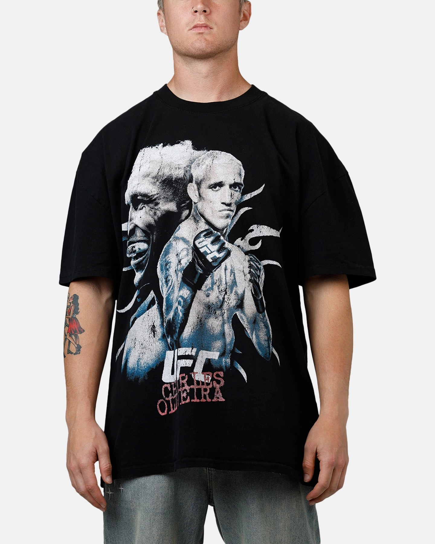 Textured Surface UFC By Culture Kings Charles Oliveira UFC 317 T-Shirt Black