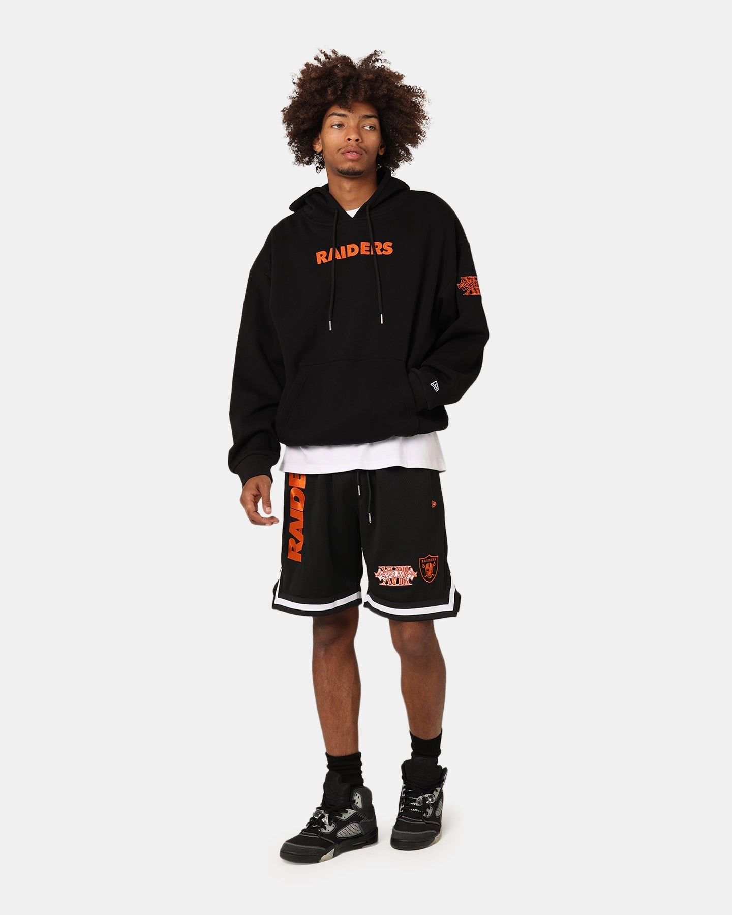 New Era Las Vegas Raiders 'Scary Nights' Mesh Shorts Black/Orange Fun Colors
