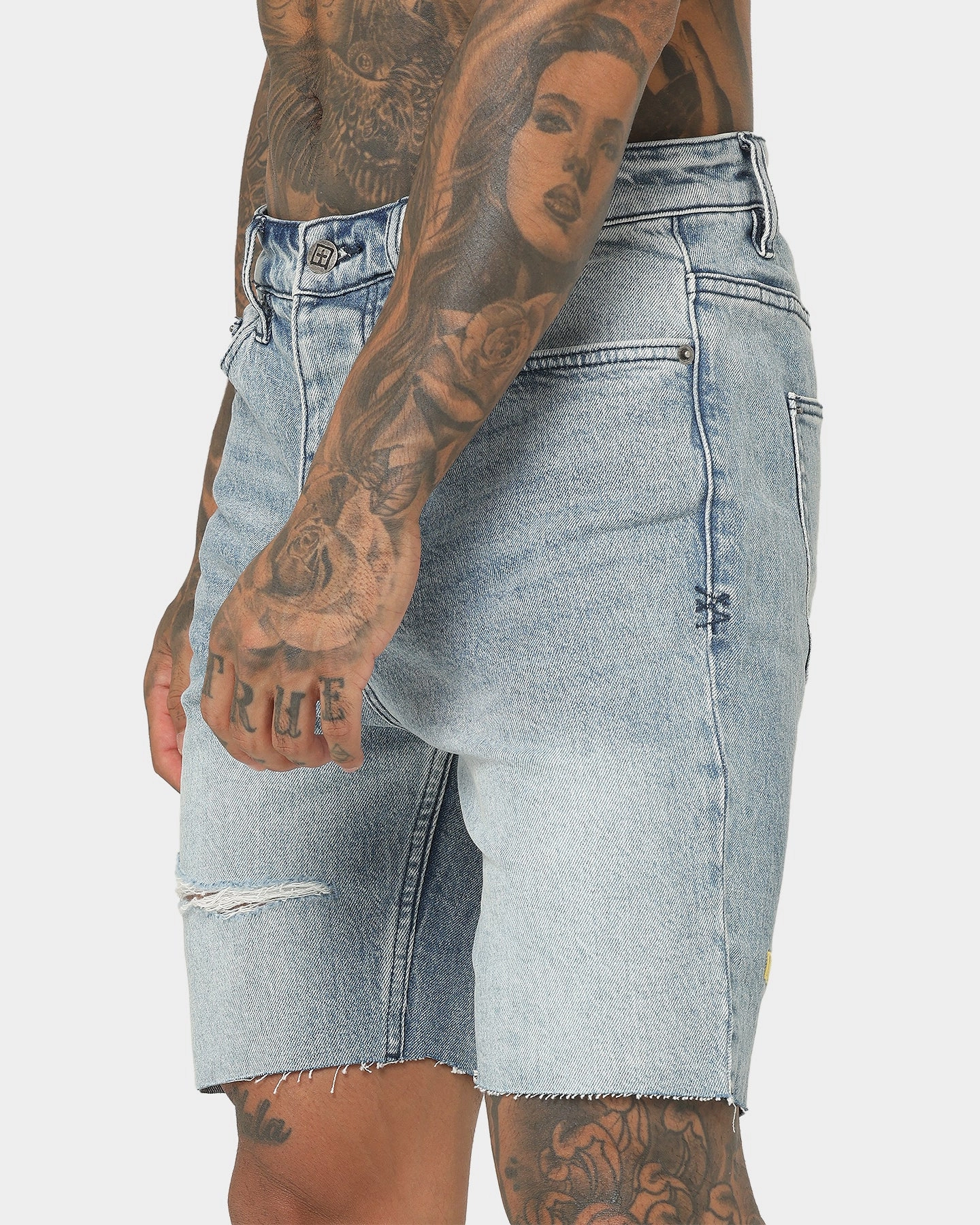 Ksubi Chopper Spray Out Yellow Shorts Denim Ergonomic Curved Seams