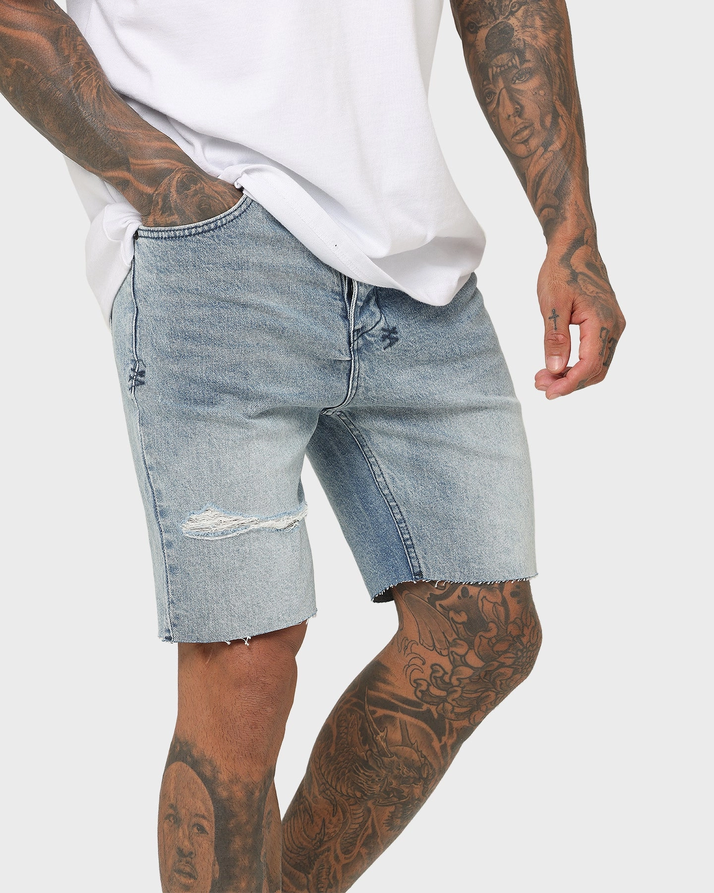 Trendy Fashion Festival Outfit Ksubi Chopper Spray Out Yellow Shorts Denim