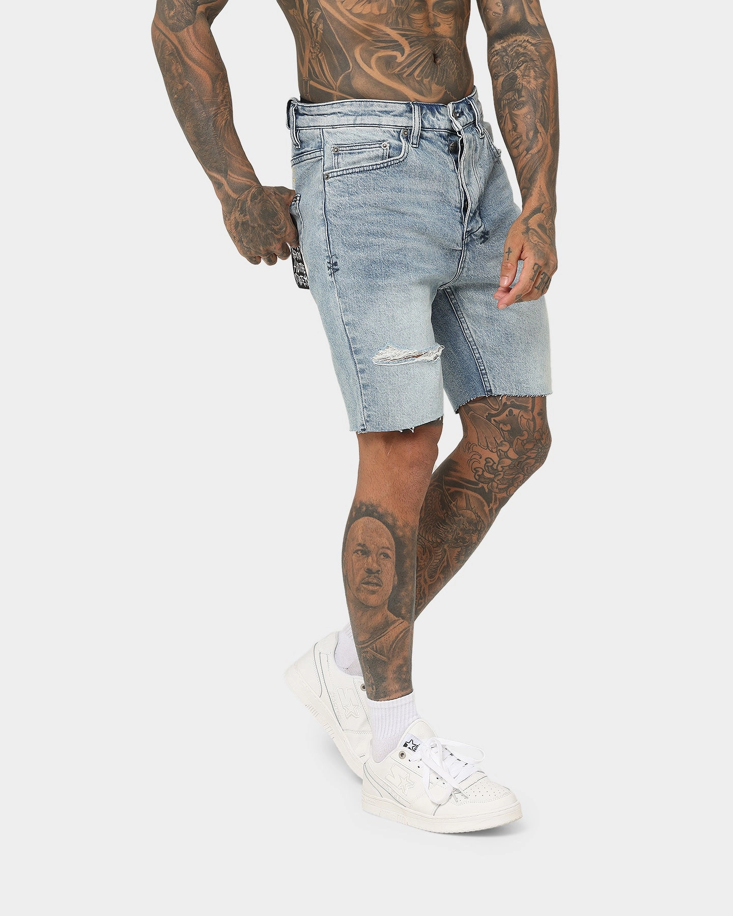 light feel Ksubi Chopper Spray Out Yellow Shorts Denim