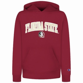 Casual Style Modern Outfit Champion Toddler Florida State Seminole Logo Hooded Sweat - Garnet