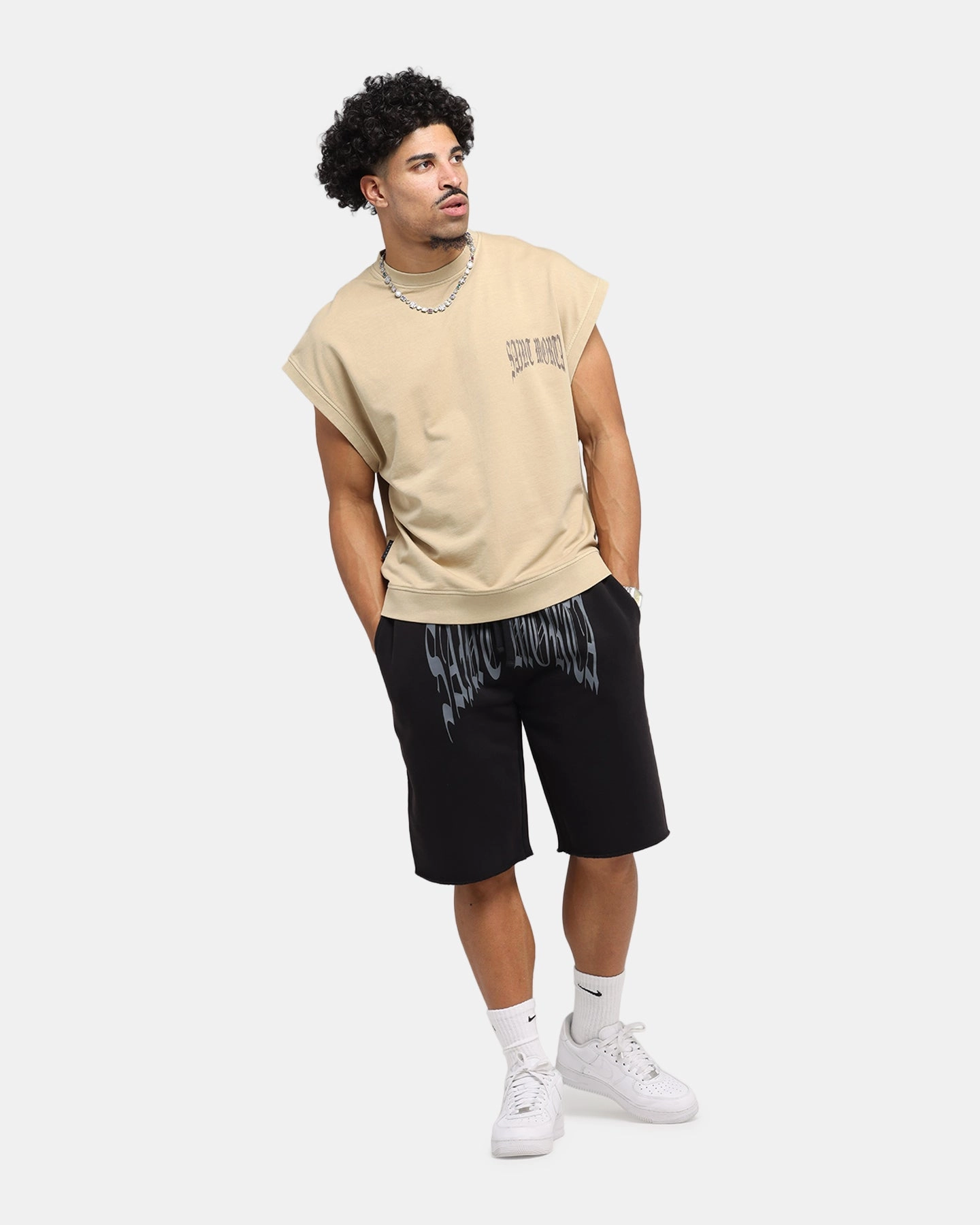 Street Casual Saint Morta Vill Park Cut Off Sweater Pigment Stone