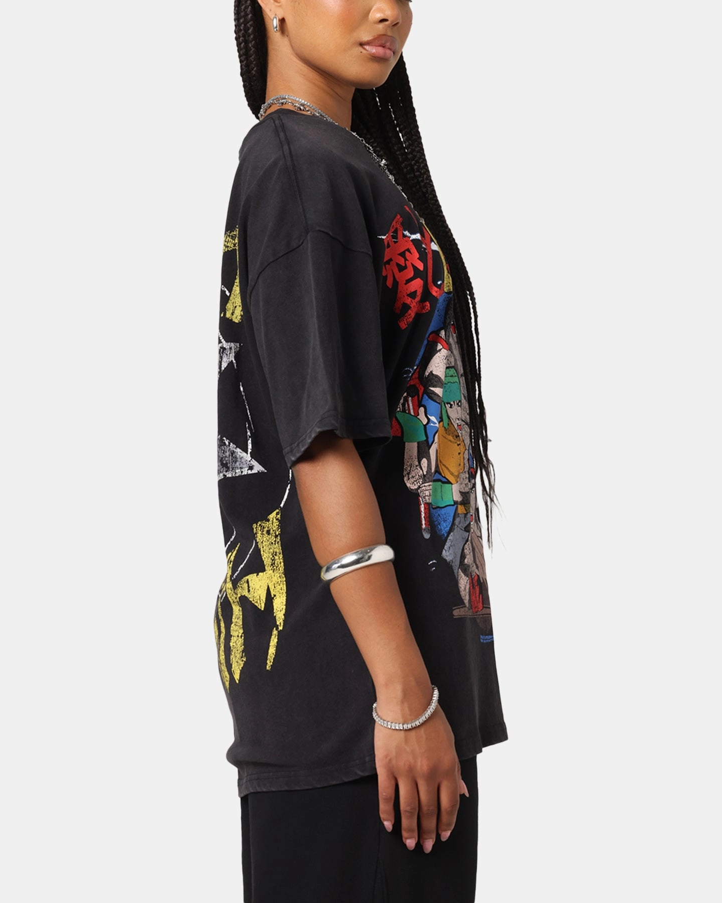 73 Studio X South Park Lets Fighting Love Vintage T-Shirt Black Acidwash Light and Breezy