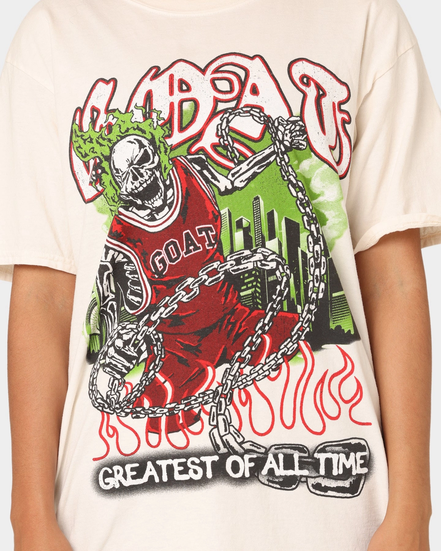 Teenager fashion Goat Crew Goat Skull Vintage T-Shirt Off White