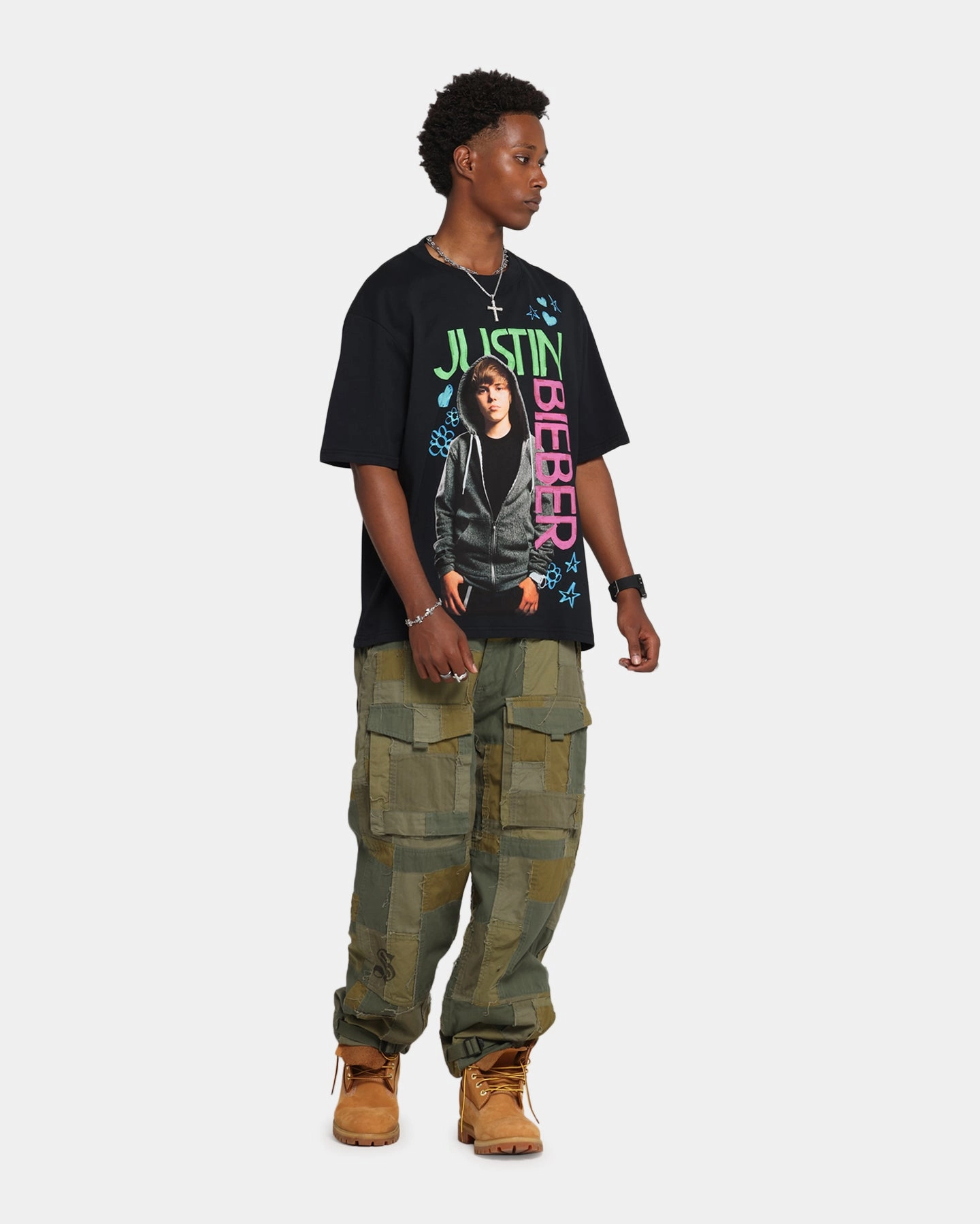 Lightweight Comfort Daily Outfit Style Justin Bieber Bieber T-Shirt Black