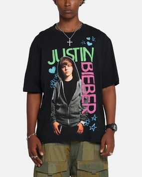 Justin Bieber Bieber T-Shirt Black Non Restrictive Cut Customizable