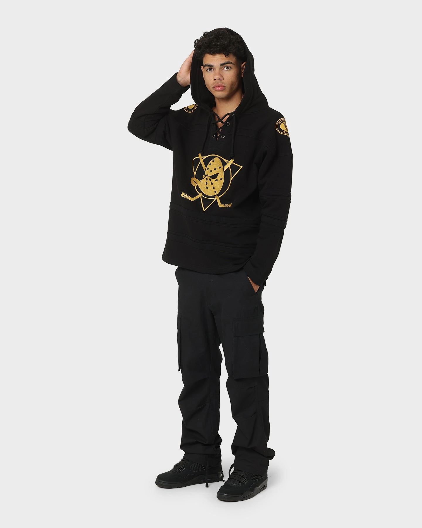 Adapt 47 Brand Anaheim Ducks Superior Lacer Hoodie Black/Gold