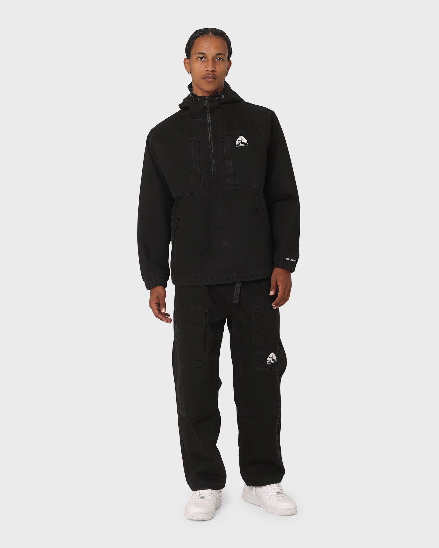 Soft Shell Material Jog Supreme X Nike ACG Denim Pullover Jacket Black