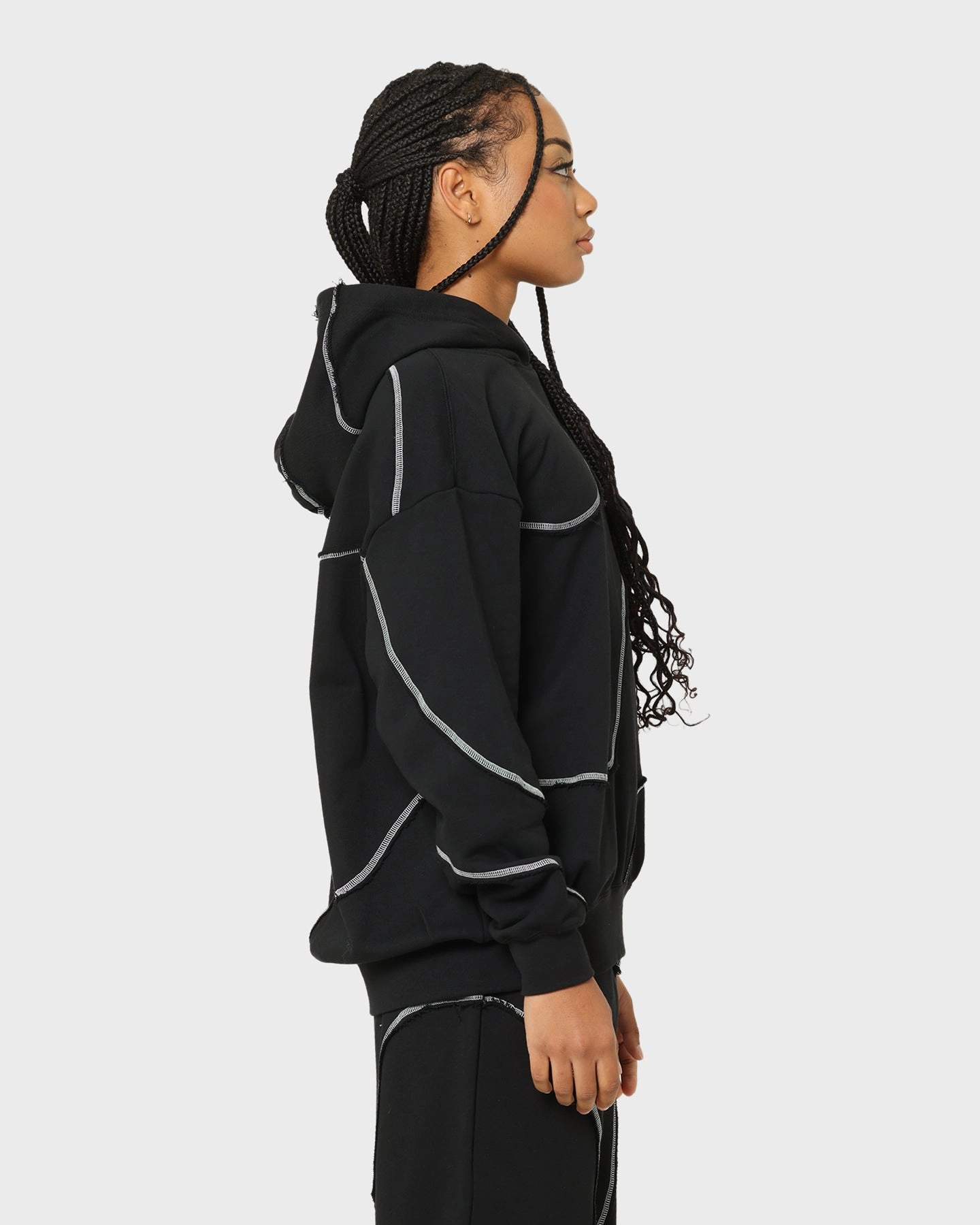 Nike Women's Sportswear Swirl Oversized Hoodie Black/White Street Fashion
