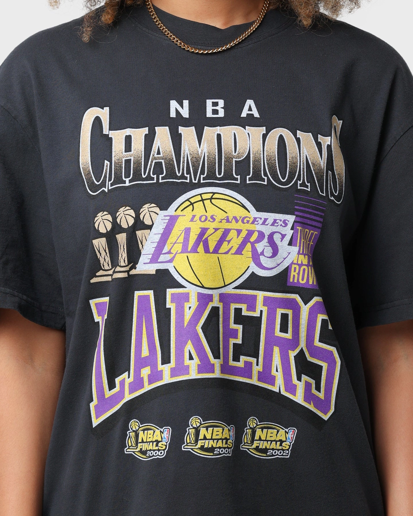 Daily Trend Mitchell & Ness Los Angeles Lakers Champs Short Sleeve T-Shirt Black
