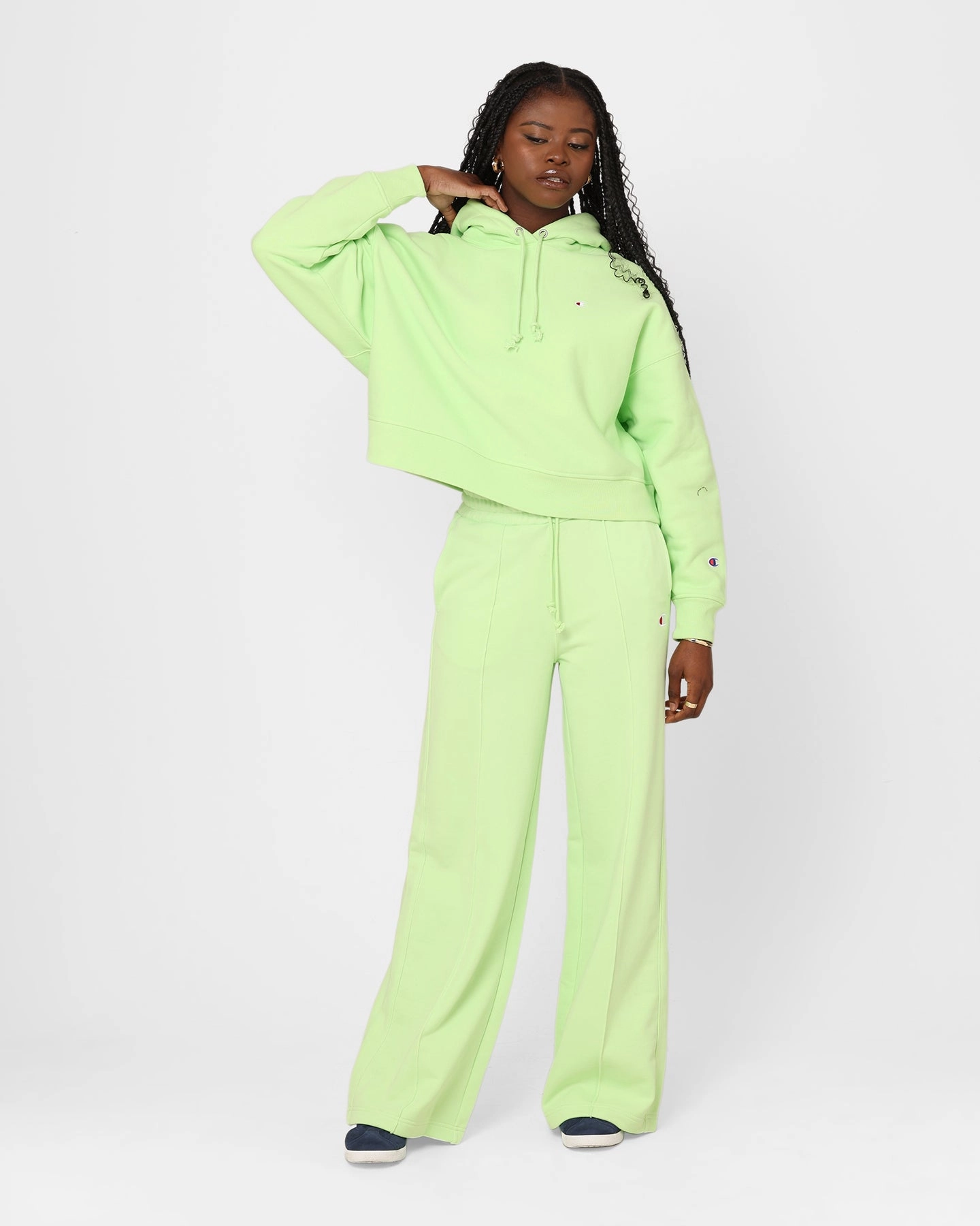 Travel Essential Custom Champion Women's Reverse Weave Level Up Hoodie Coco Palm