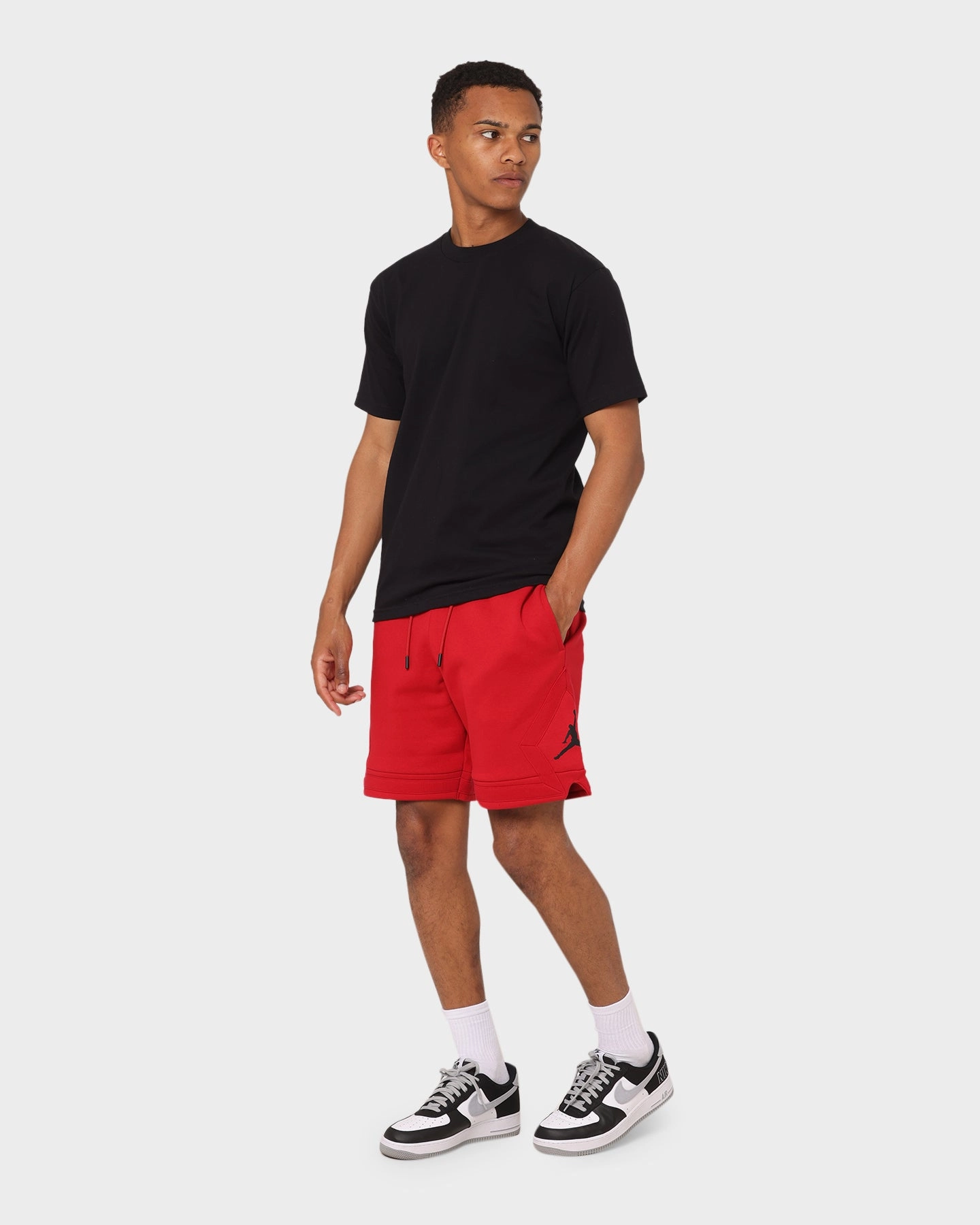 Weekend Ready Jordan Essential Fleece Diamond Shorts Gym Red/Black