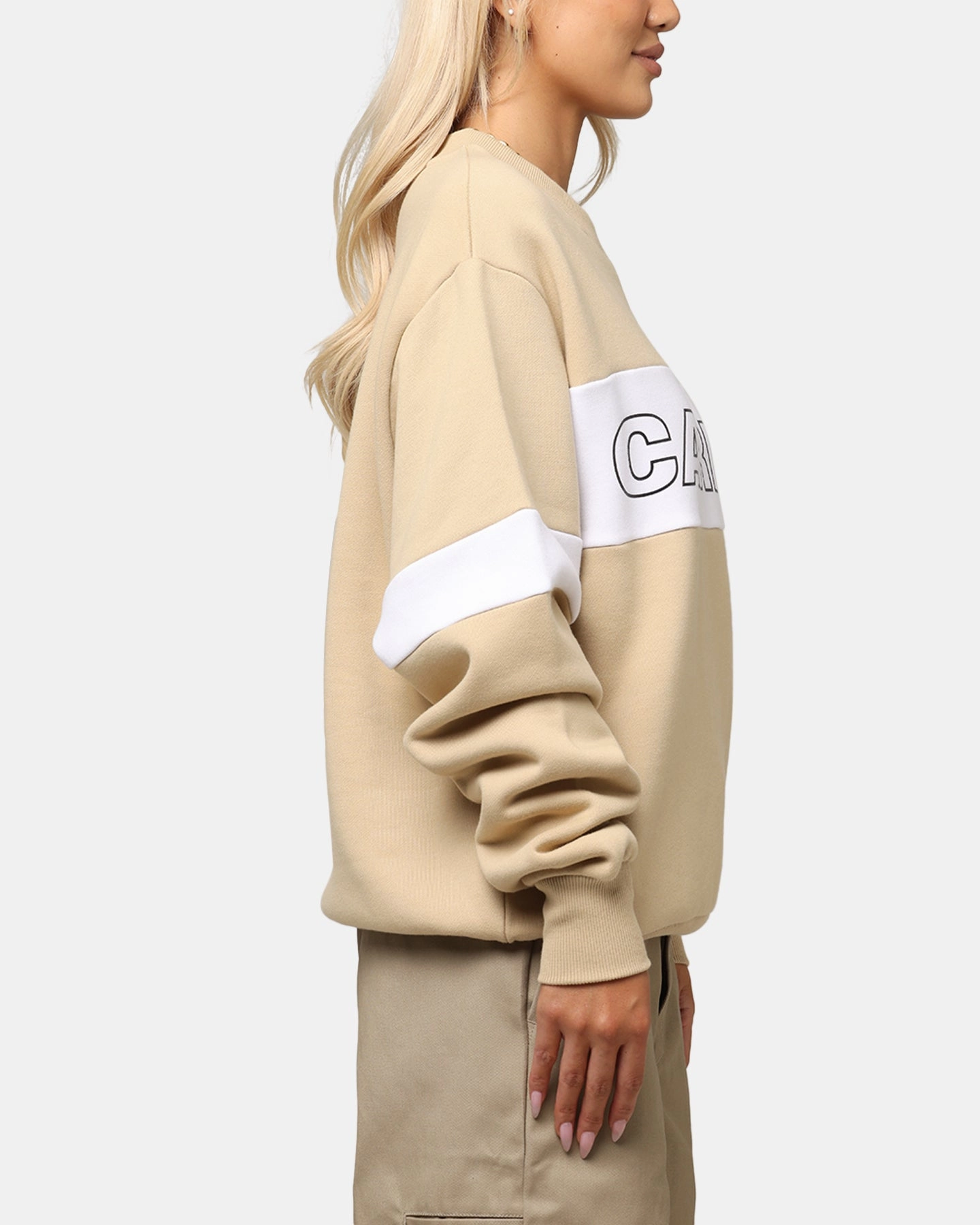 Carre Bars Crewneck Stone/White AbrasionResistantEdging