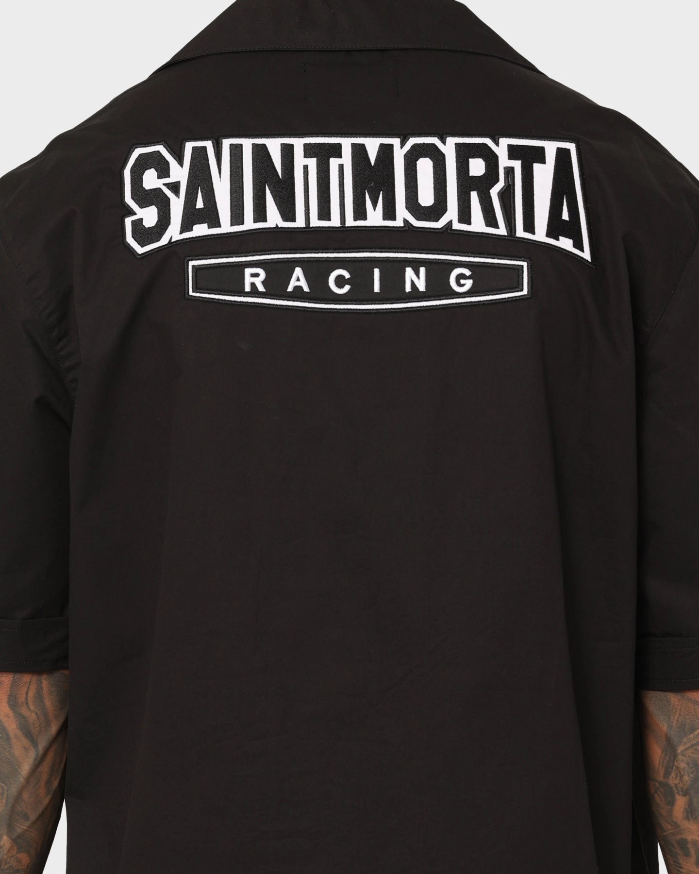 Adjustable Hem Saint Morta Pro Racing Mechanic Shirt Black