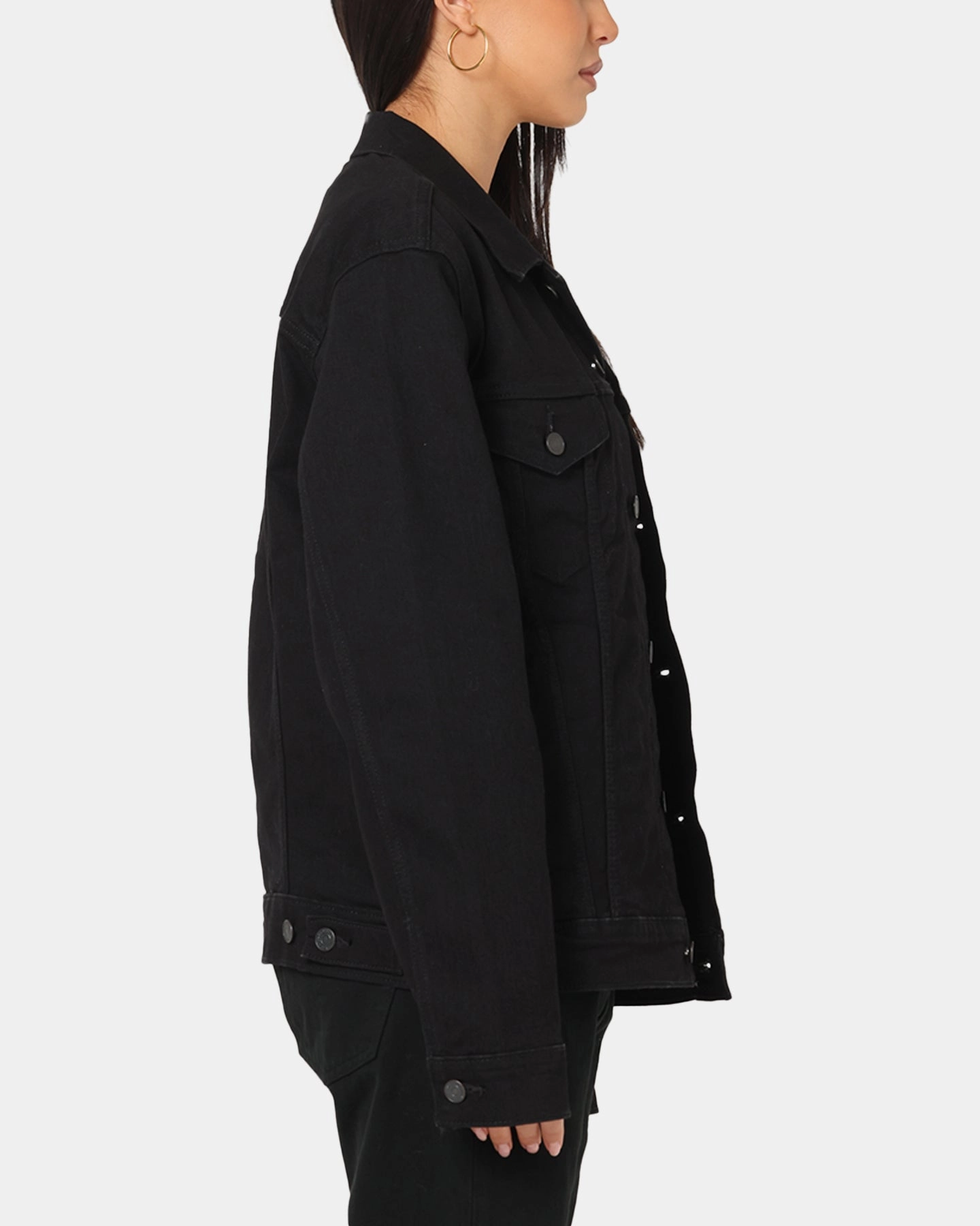 Levi Strauss And Co Denim Trucker Jacket Black suitable for cultural festivals