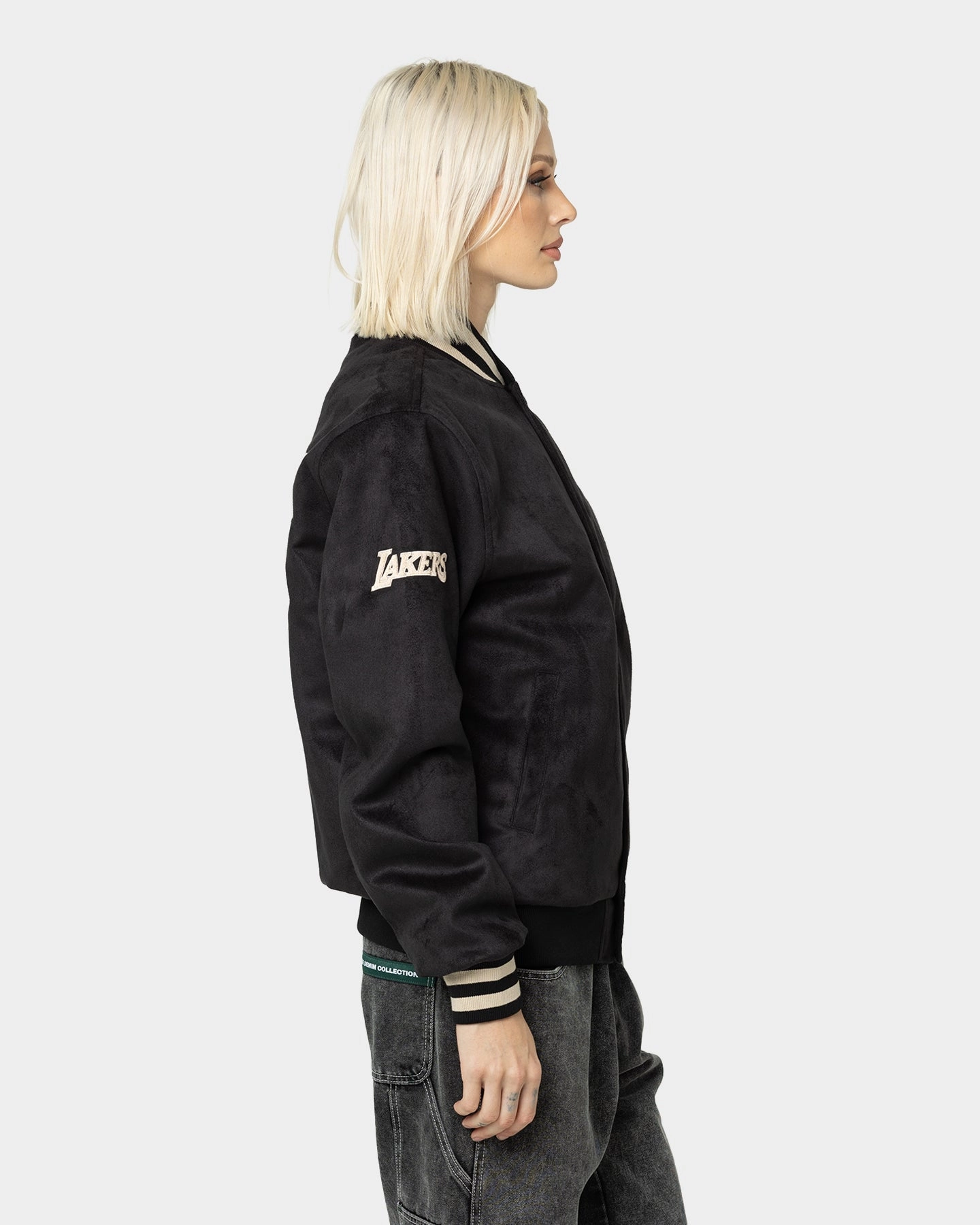 New Era Los Angeles Lakers Suede Jacket Black Breathable mesh