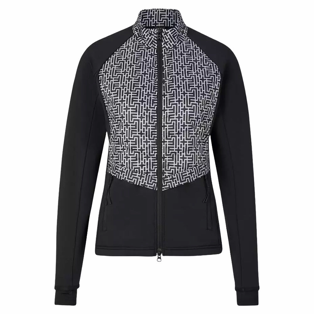 Bogner Katha Mid Layer Golf Jacket Black - FW23 Women Solid Color Reinforced Elbow Patches